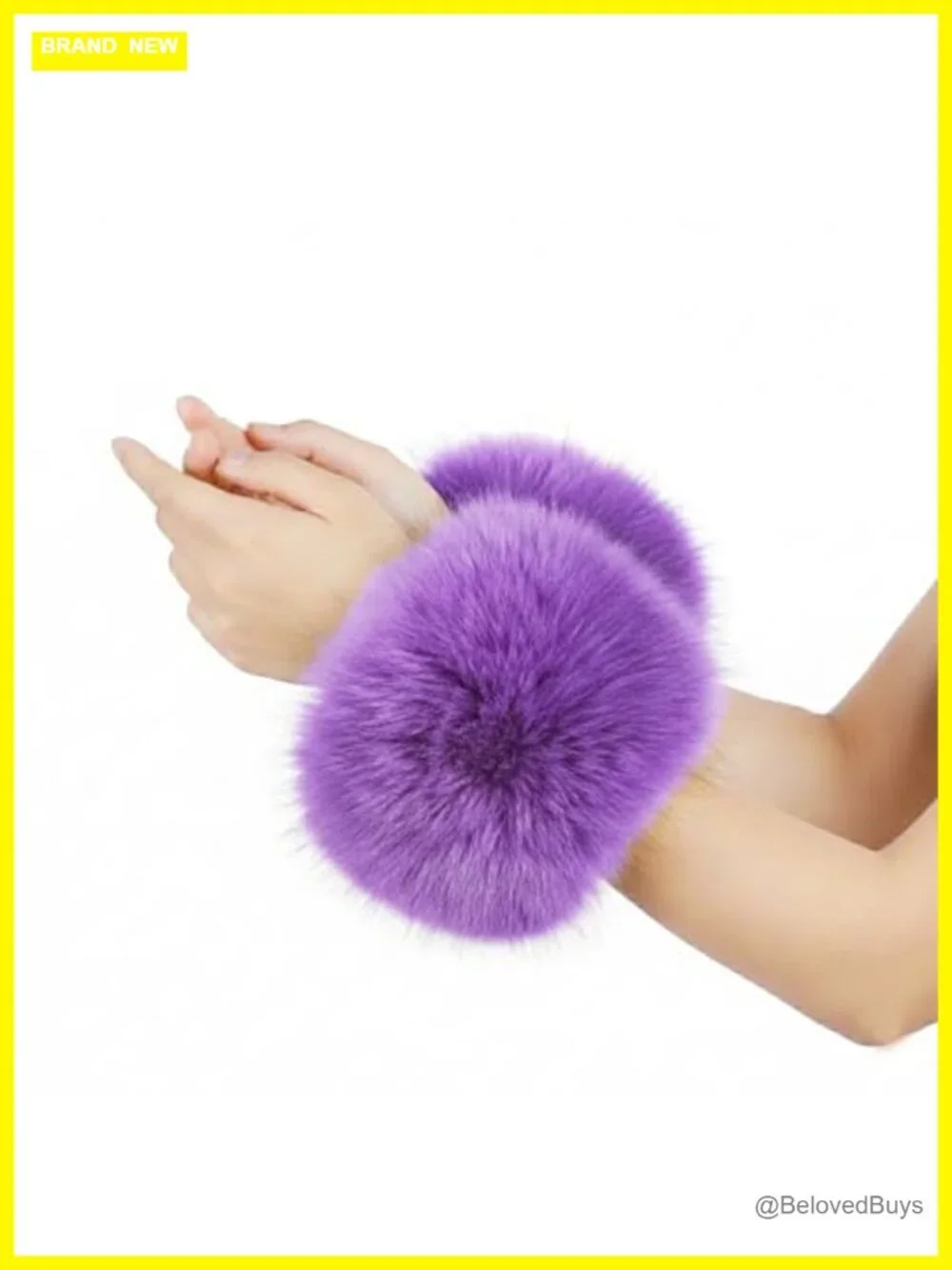 Faux Fur Headband & Wrist Cuffs Set, Fluffy Fashion Cossack Style